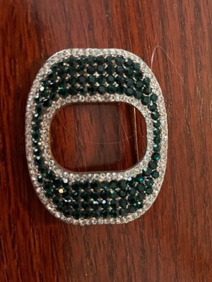 Much coveted Oregon State University green and white glittering sparkling  pin