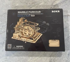 NEW SEALED ROKR MARBLE PARKOUR WOODEN MARBLE RUN 3D WOODEN PUZZLE DIY KIT LG501 