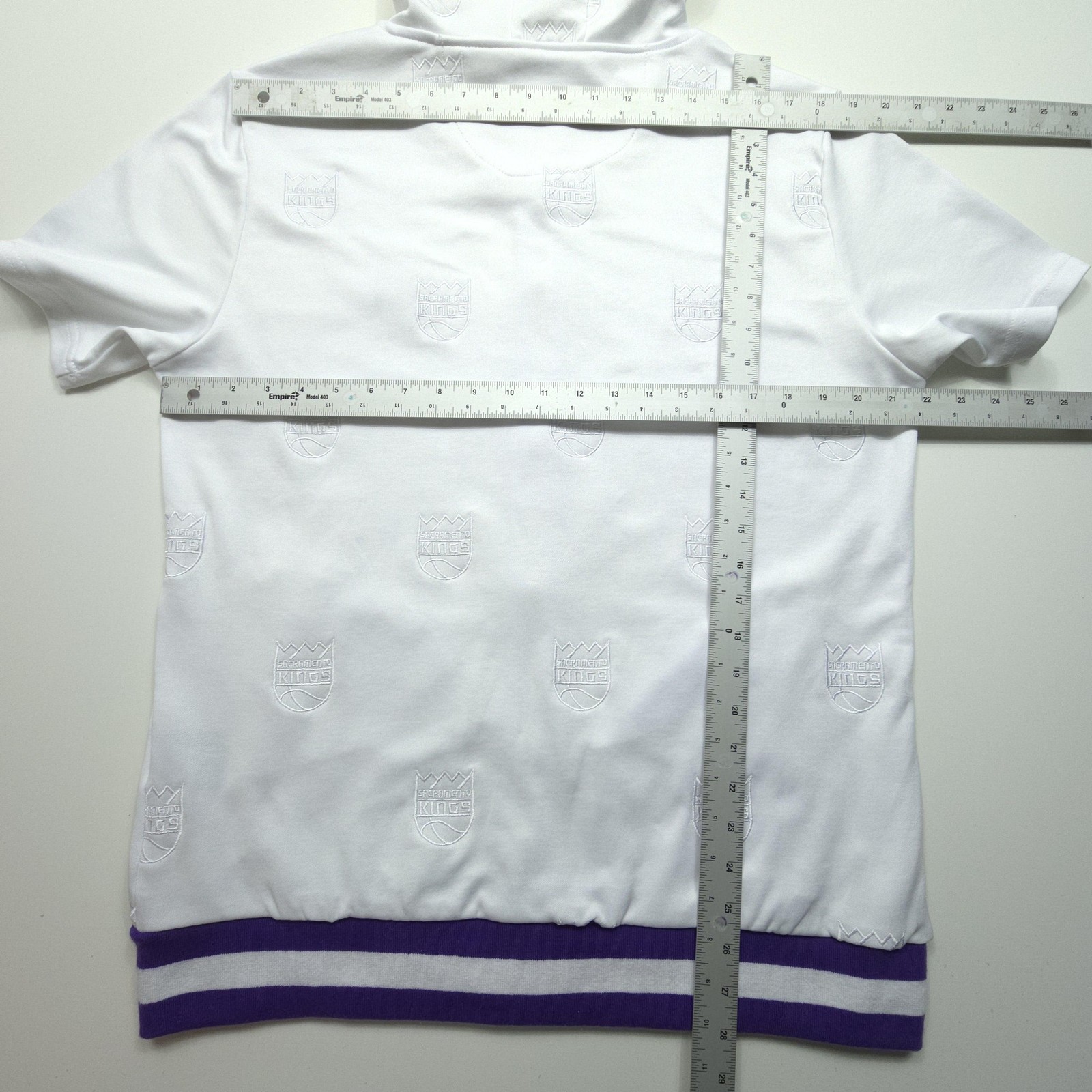 FISLL Sacramento Kings Hoodie Men Large White Purple NBA Basketball Full Zip Sac