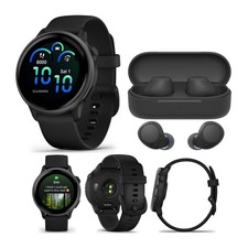 Garmin vivoactive 6 GPS Smartwatch Slate with Black Band with Erabuds Bundle