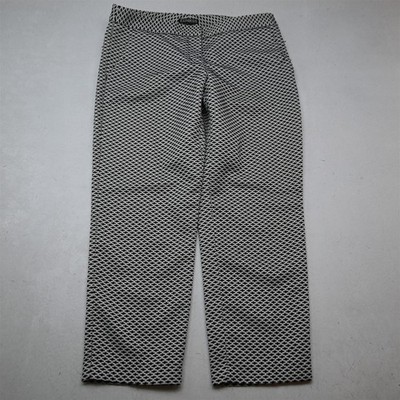 Express 4 Gray Geometric Editor Slim Cropped Dress Womens Pants