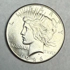 1926 satiny white BU PEACE silver dollar, some light hairlines.  #ro1