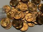 1951 D RED BU LINCOLN CENT PARTIAL  ROLL / 46 COINS