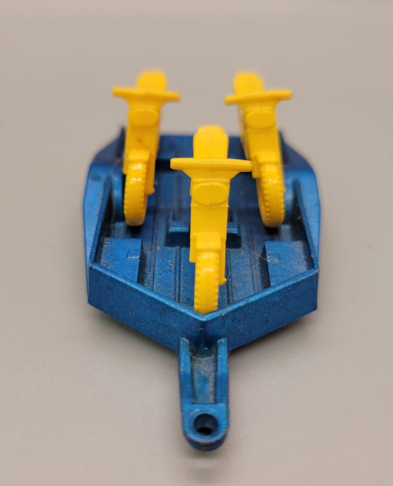 1979 Matchbox Superfast Motorcycle Trailer  Blue with 3 Yellow Bikes Vintage  - Image 2 of 4
