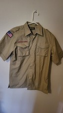 Boy Scouts of America Uniform Shirt Adult XL New NWT Tan Pockets tab buttons ba