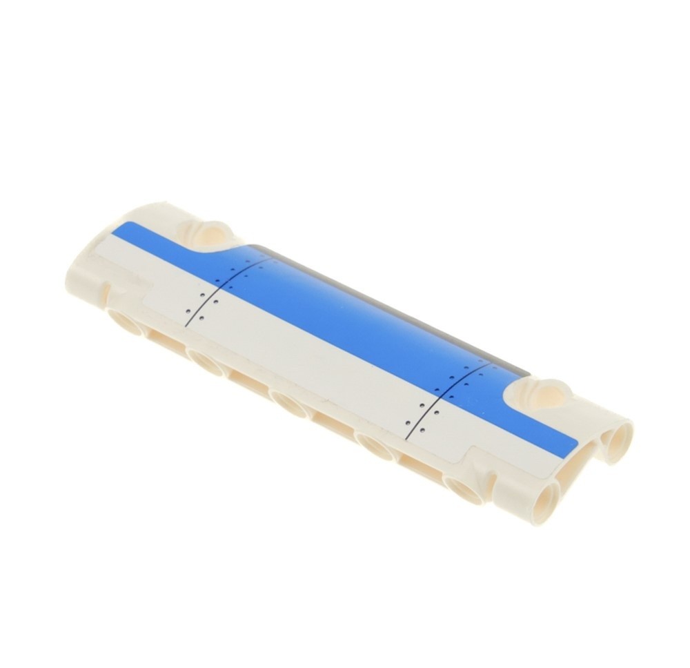 1X Lego Technic Curved Panel 11X3X2 White Plate Sticker Blue 62531PB017
