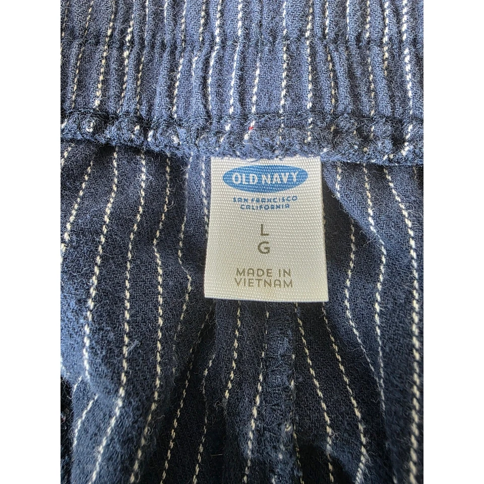 OLD NAVY Blue White Stripe Cotton Casual Active Loose Lightweight Shorts SZ L - Image 3 of 4