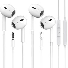 2 Packs for iPhone Earbuds Wired Headphones Earphones with 3.5mm Wired MFi C...