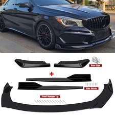 For Mercedes-Benz Front Bumper Lip Chin Spoiler Body Kit Splitter Side Skirt
