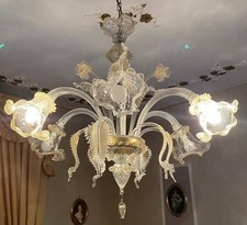 Lampadario In vetro di Murano Lavorato Muranese 6 luci 