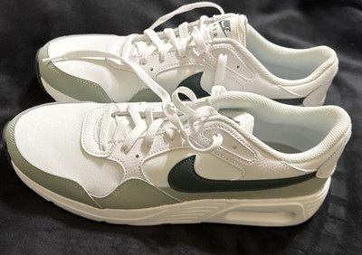 Nike Air Max SC Men's White Green Leather Mesh Sneakers Comfort Running