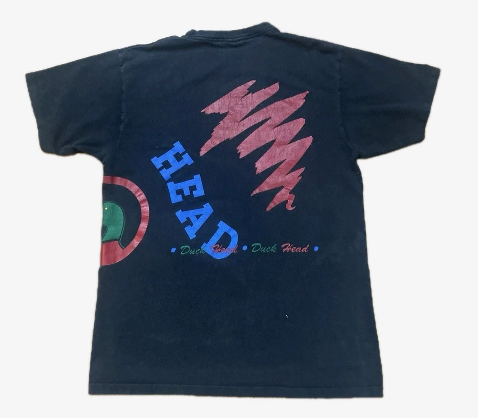 Vintage Duck Head T Shirt Mens Large Graphic AOP Wrap 90s Single Stitch USA  - Image 2 of 4