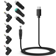 Universal 5V DC Type-C Power Cable, USB C to DC 5.5x2.1mm Charging Cord Plug ...
