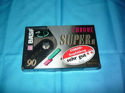 Vintage New Sealed BASF Chrome Super II 90 Minutes Early 90s Blank Cassette