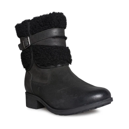 Stivali Ugg donna neri pelle shearling impermeabili Blayre III misura 7 5 euro 38 5