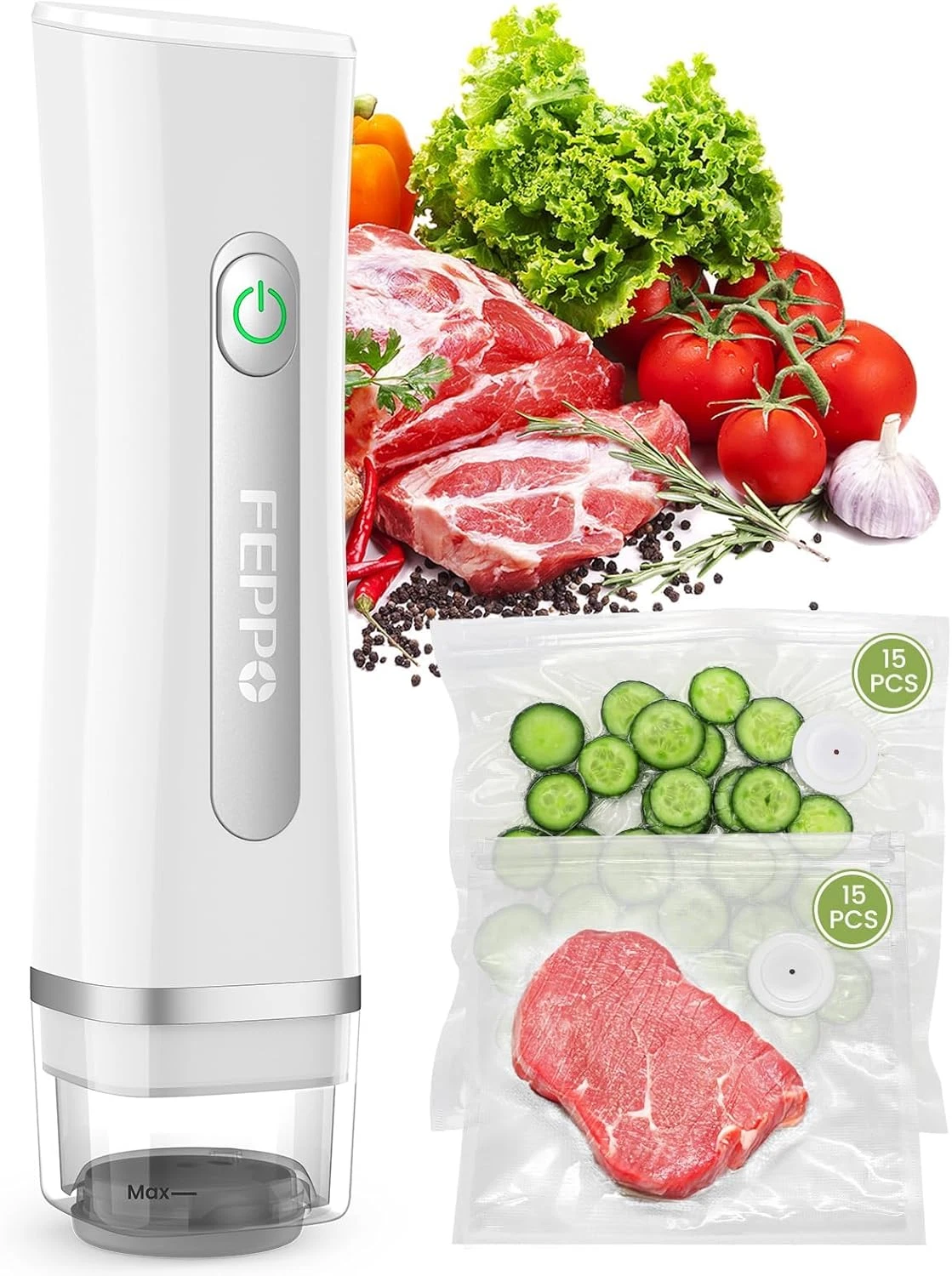FEPPO Vacuum Sealer for Food with Visible Water Tank, Handheld