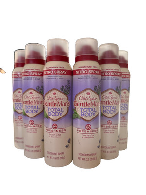 Old Spice Gentleman's Total Body Nitro Spray Lavender Mint Lot of 6 New