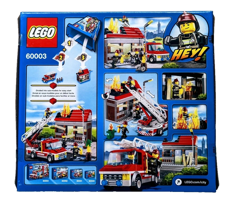 LEGO City Fire Emergency - Lego #60003 - 300 pcs - Factory Sealed NIB New in Box - Image 2 of 2