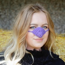 Nose Warmer Handmade Purple Wool | Winter Keep Warm Gift | Funny Christmas Gift