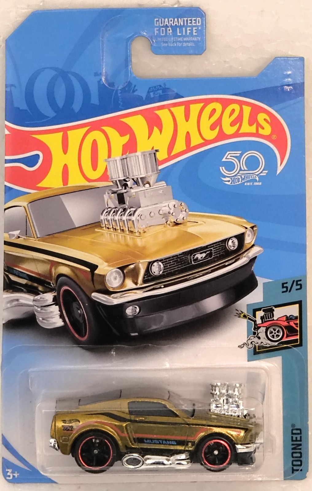 Hot Wheels 2018 SUPER Treasure Hunt TOONED 68 MUSTANG Gold ROUGH CORNERS