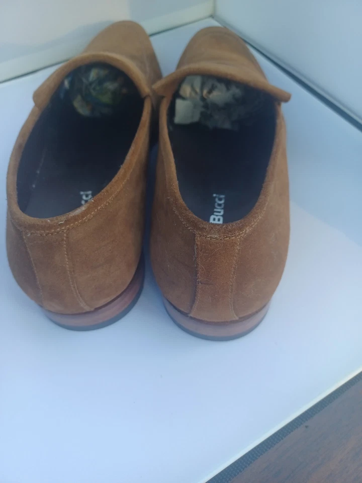 Bacco Bucci Studio Mocasín Conducción Tostado Gamuza Zapatos HOMBRE TALLA 8M Foto 2 de 4