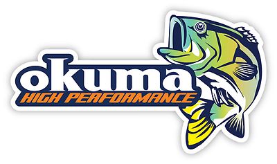 OKUMA Sticker Decal *PICK SIZE* Fishing Boat Rod Vinyl Bumper Truck Car Sea Bass