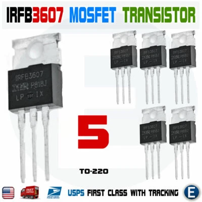 5PCS IRFB3607PBF IRFB3607 Mosfet N-Channel 75V 80A TO-220 Transistor IRF3607
