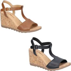 ladies leather wedge sandals