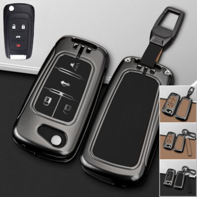 Zinc Alloy Leather Car Key Case Cover For Chevy Camaro Cruze Equinox Impala Volt