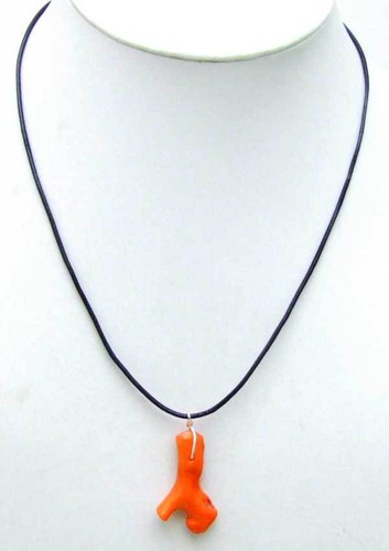 5*40mm Orange Branch Natural Coral Pendant Necklace for Women Jewelry nec5607 - Picture 5 of 5