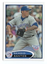 Sergio Santos 133 2012 Topps Opening Day Toronto Blue Jays Card