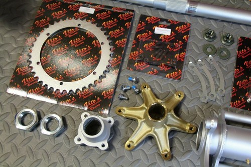 New +2" Banshee Rear Setup Axle Carrier Rotor + Hubs + Sprocket 41 Tooth CHROME - Picture 5 of 7