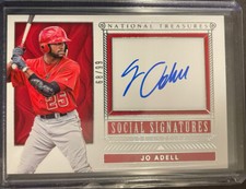 JO ADELL SOCIAL SIGNATURES  AUTO 68/99 ANGELS 2019 NATIONAL TREASURES 🔥 RC