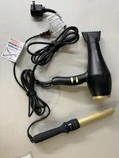 Bio Ionic hair Dryer and Hair Iron Black,sale As Is
