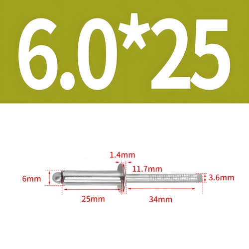 Remaches ciegos acero inoxidable A2 V2A cabeza plana ISO 15983 DIN 7337 remaches 2,4-6,4 mm - Imagen 57 de 65