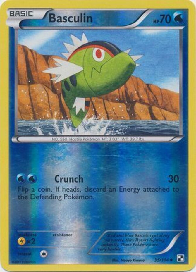 Basculin - 35/114 - Uncommon - Reverse Holo LP, English Pokemon Black and White