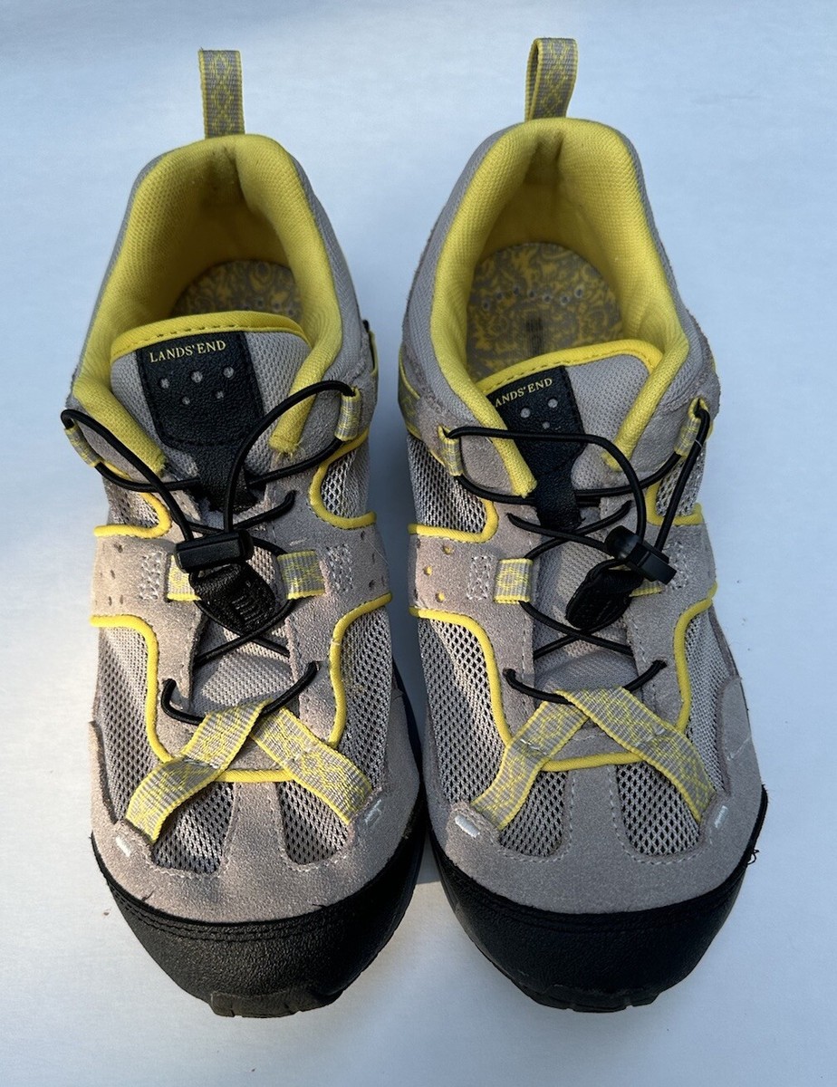 Lands End Water Sport Shoes Grey Yellow Suede Mesh Sneakers Hiking Women’s  - Main Image