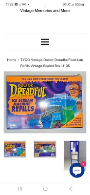 Vtg Tyco 1994 Doctor Dreadful Ice Scream Machine Refills