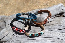 100% Hand Braided Horsehair Bracelet with Beaded Overlay - Various Colors