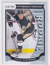 15/16 OPC...SERGEI PLOTNIKOV...MARQUEE ROOKIE...CARD # U23...PENGUINS. rookie card picture