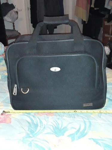 OLYMPIA CARRY-ON LUGGAGE BAG *ELEGANCE COLLECTION*Black New Strap 16" x 11"-EUC - Picture 4 of 12