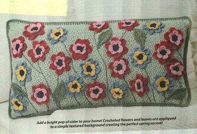 FLOWER BLOSSOMS PILLOW HOME DECOR CROCHET PATTERN INSTRUCTIONS