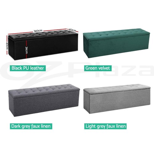 Artiss Storage Ottoman Blanket Box Foot Stool LARGE Chest Toy Velvet Leather - Picture 8 of 43