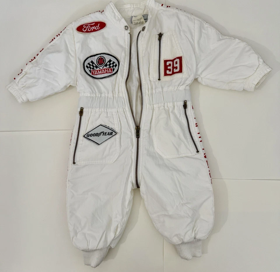 Traje de carreras vintage de una pieza Saks Fifth Ave Baby Club de la década de 1980 con cremallera - 6 meses Foto 2 de 4