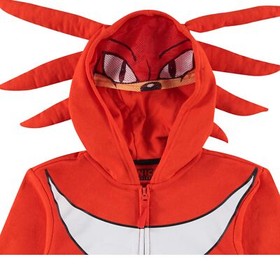 SEGA Little Sonic The Hedgehog Knuckles Costume Zip Up Fleece Hoodie-Boys 4-20