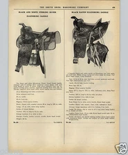 1951 PAPER AD 9 Page Ellensburg Saddle Black & White Sterling Silver Black Raven