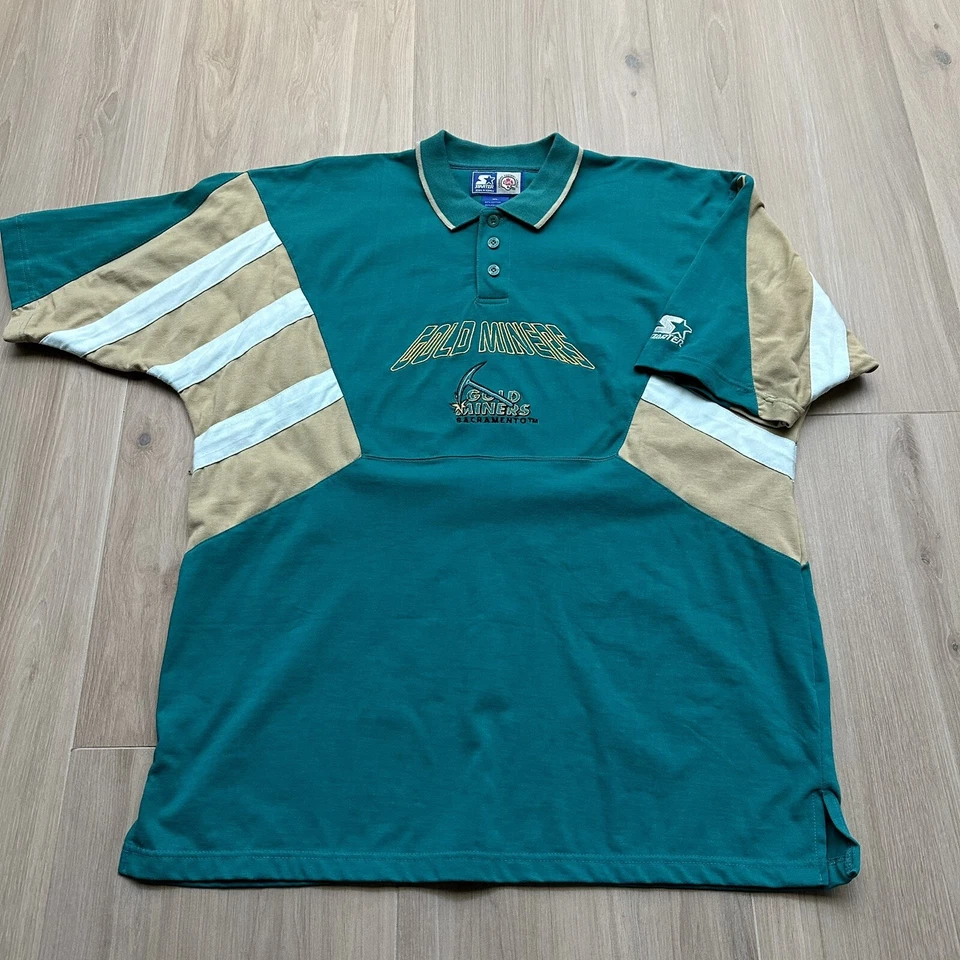 Camiseta Polo Starter CFL Sacramento Gold Miners Para Hombre XL Fútbol Años 90 De Colección RARA Foto 2 de 4