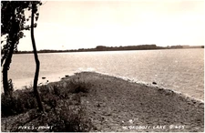 Pike's Point on West Okoboji Lake Iowa IA Scenic View 1940s RPPC Postcard Photo