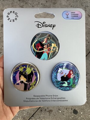 Disney Parks X Popsocket Set Of 3 Swappable Phone Grips New Princess Villains