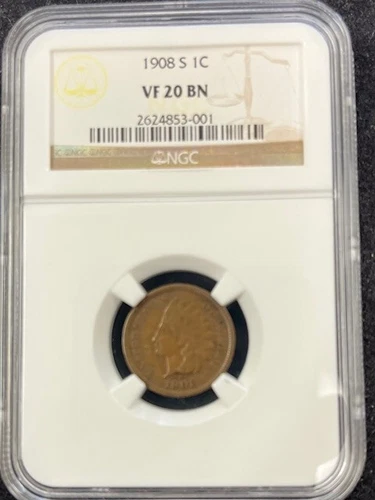 1908 S Indian Cent VF 20 NGC from Chelsea. check our store.  EBAY BEST PRICE!!